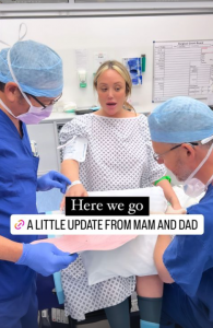 Charlotte shared her first snaps from her hospital bed after giving birth to her daughter. Picture: @charlottegshore/Instagram