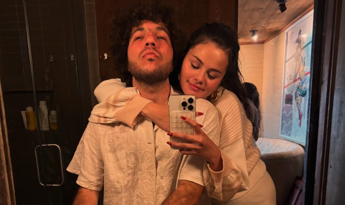 Selena Gomez cuddles up to Benny Blanco in rare loved-up mirror selfie selenagomez