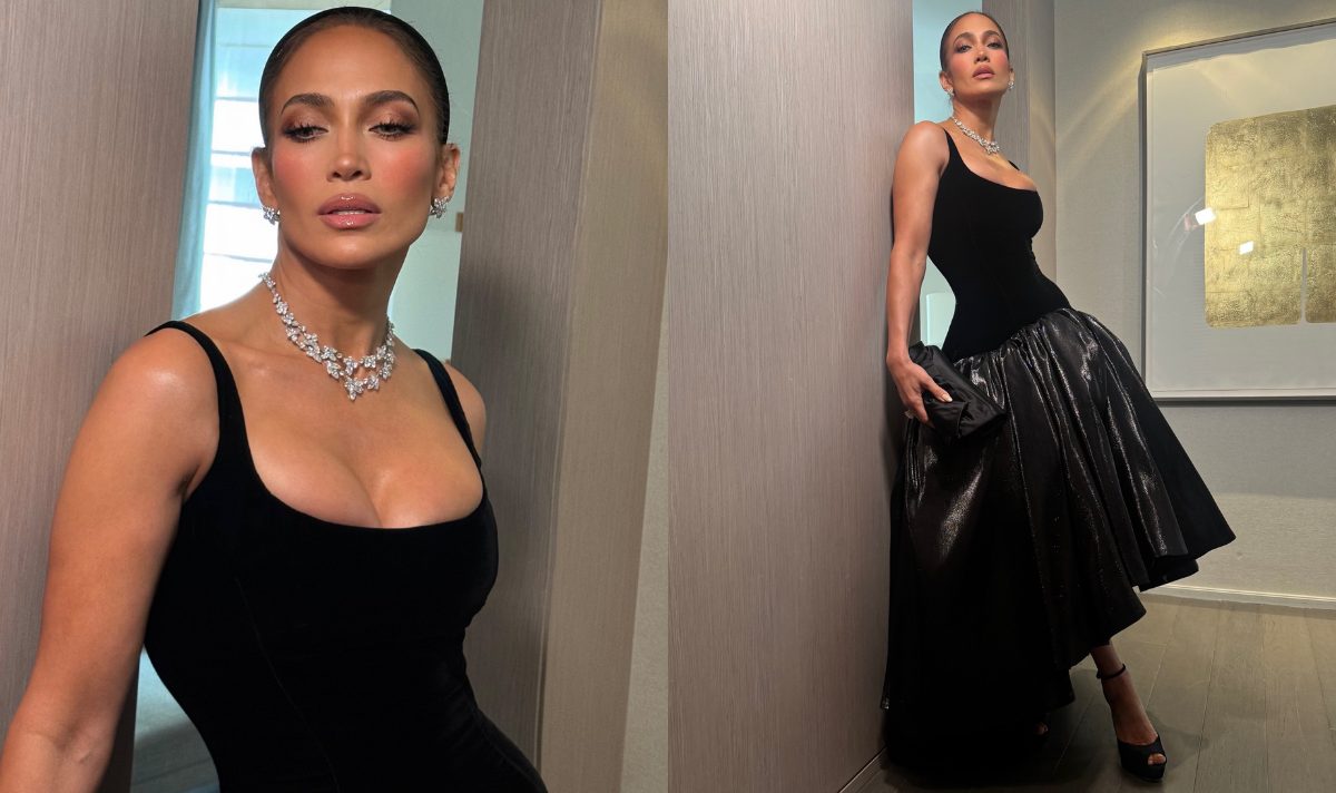Jennifer Lopez flaunts glam gown for Taylor Swift's wedding Jennifer Lopez shared glamorous photos of her plunging black gown after attending Taylor Swift and Travis Kelce's star-studded wedding